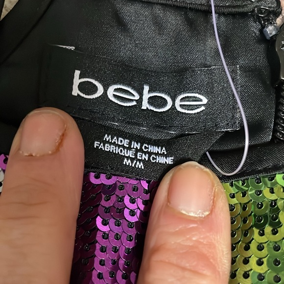 Bebe sequin satin halter - Picture 2 of 8